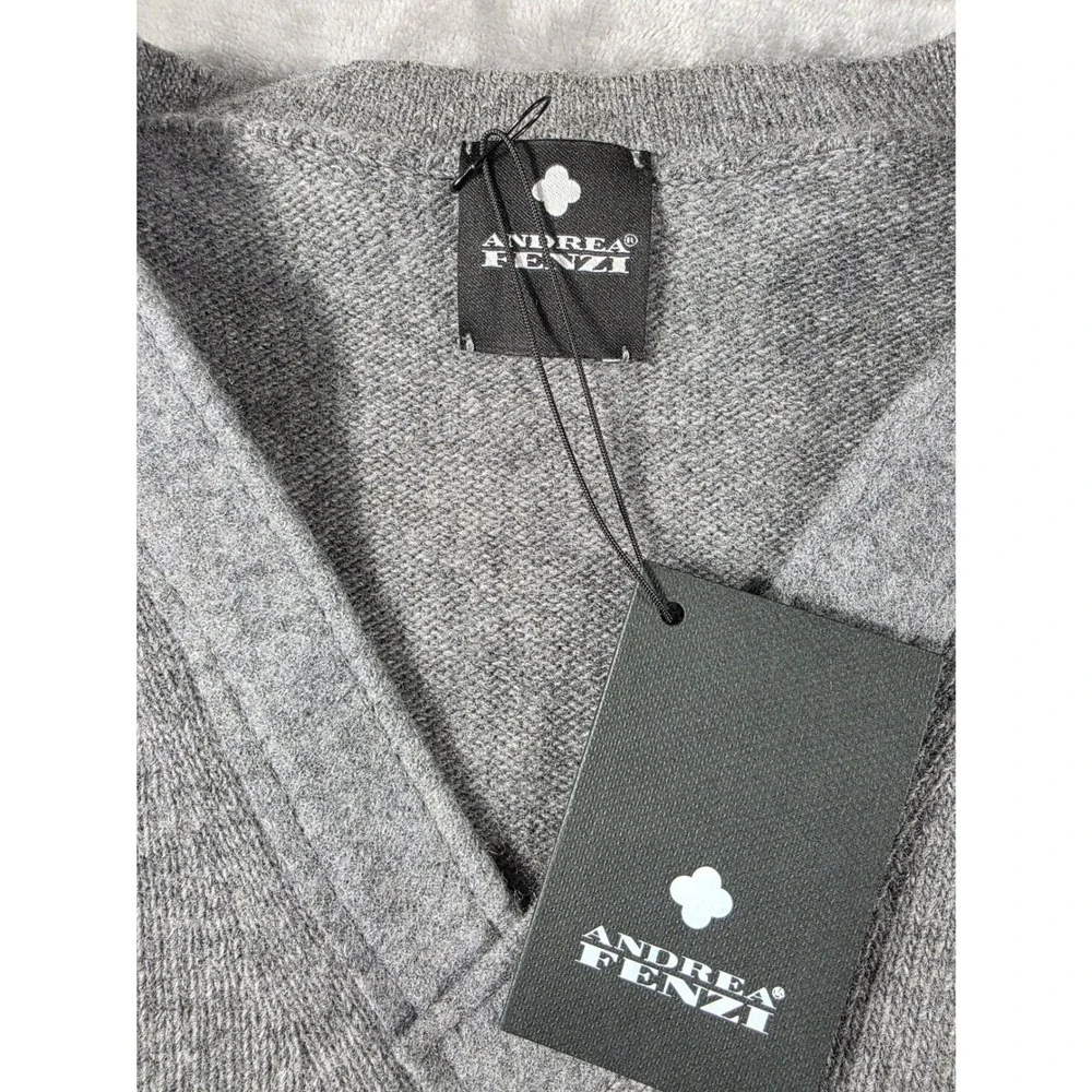 Andrea Fenzi Sweater Mens (It Sz 50/ US Small) Merino Wool Elbow Patch Italy NWT